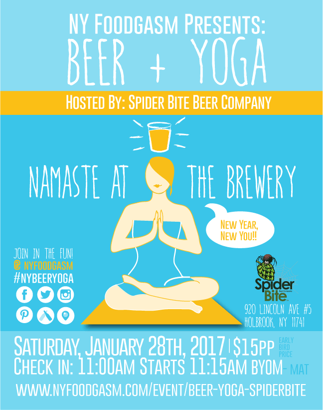 Beer and Yoga at Spider Bite